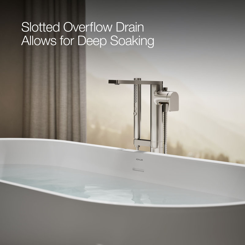 Kohler Evok 66 In. X 30 In. Freestanding Bath With Center Toe-Tap